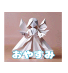 折り紙で作った可愛い天使スタンプ（個別スタンプ：4）