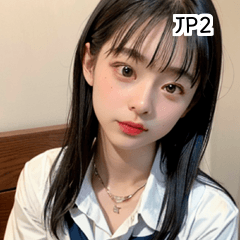 [LINEスタンプ] JP2 日本のセーラー服の女の子