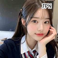 [LINEスタンプ] JPN かわいい韓国の制服の女の子