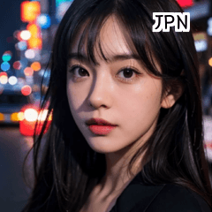 [LINEスタンプ] JPN 韓国の夜の女の子